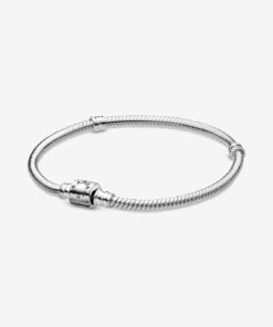 Moments Barrel Clasp Snake Chain Bracelet Sterling Silver