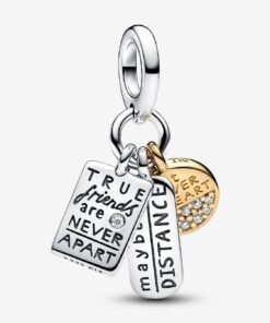 Friendship Triple Dangle Charm Sterling Silver