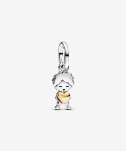 Happy Boy Dangle Charm Sterling Silver