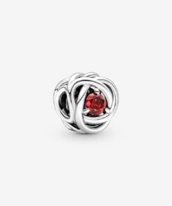 July True Red Eternity Circle Charm Sterling Silver