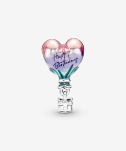 Happy Birthday Hot Air Balloon Charm Sterling Silver