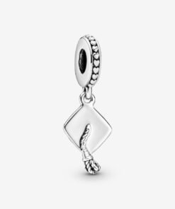 Graduation Cap Dangle Charm Sterling Silver