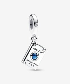Openable Passport Dangle Charm Sterling Silver