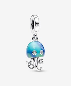 Color-Changing Jellyfish Dangle Charm Sterling Silver