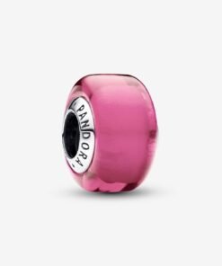 Pink Mini Murano Glass Charm Sterling Silver