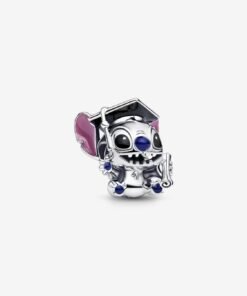 Disney Stitch Graduation Charm Sterling Silver