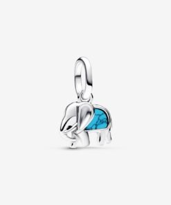 Turquoise-colored Elephant Mini Dangle Charm Sterling Silver