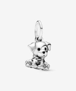 Labrador Puppy Dog Dangle Charm Sterling Silver