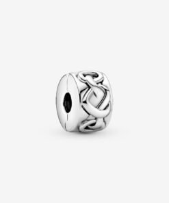 Knotted Hearts Clip Charm Sterling Silver