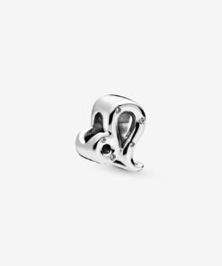 Sparkling Leo Zodiac Charm Sterling Silver