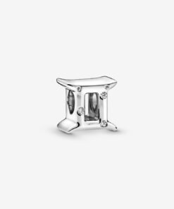 Sparkling Gemini Zodiac Charm Sterling Silver