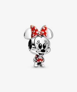 Disney Minnie Mouse Dotted Dress & Bow Charm Sterling Silver