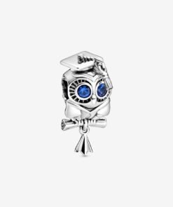 Wise Owl Graduation Charm Sterling Silver