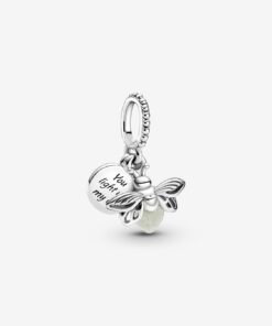 Glow-in-the-dark Firefly Dangle Charm Sterling Silver
