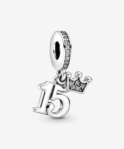 15th Birthday Dangle Charm Sterling Silver