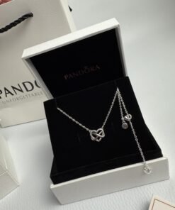 Sparkling Infinity Heart Collier Necklace Sterling Silver