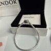 Moments Heart & Snake Chain Bracelet Sterling Silver